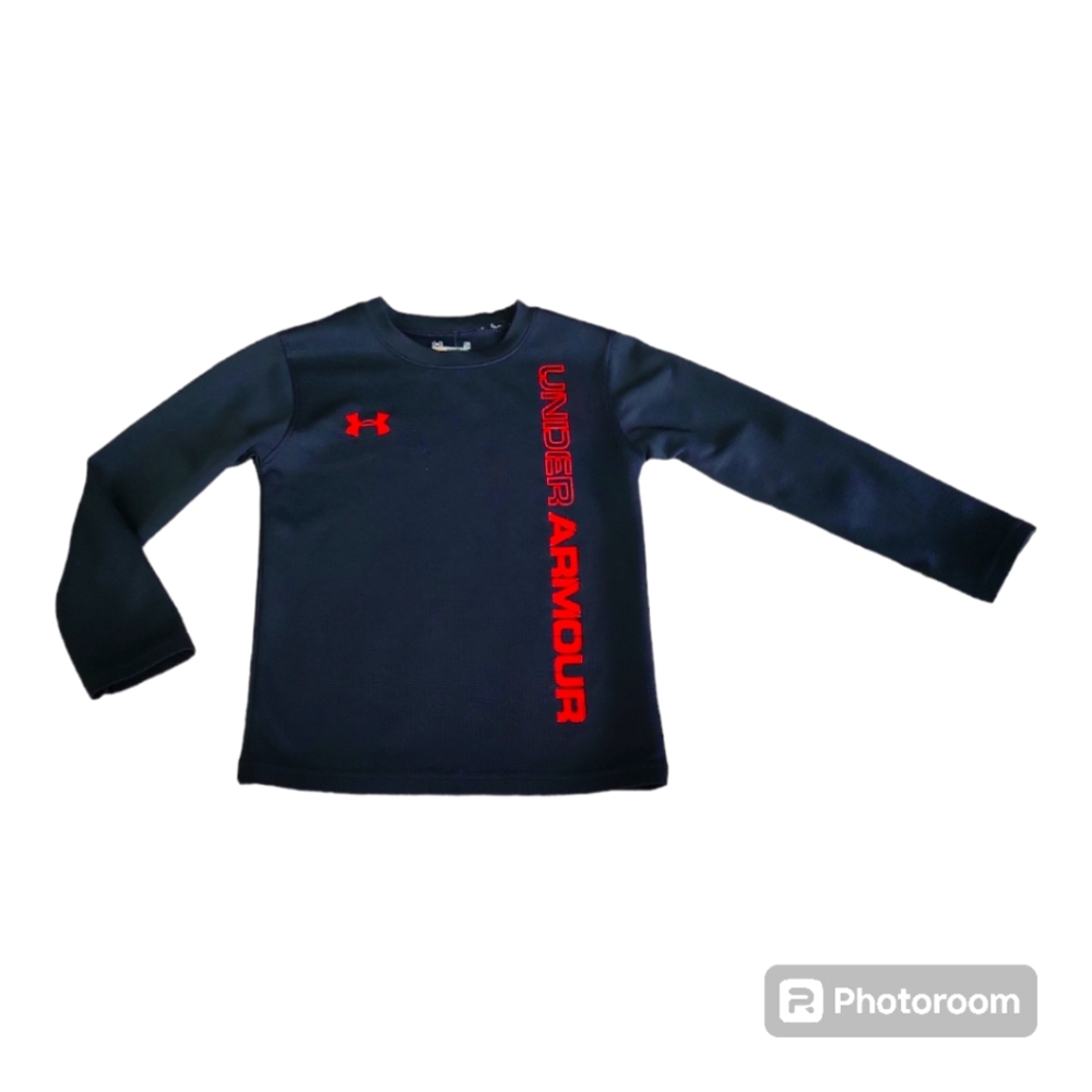 Under Armour Black & Red LONG Sleeve Shirt Top BOYS Size 5